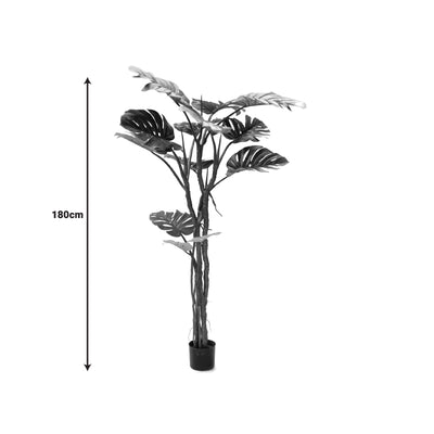 Planta decorativa Monstera III, Negru, inaltime 180 cm, perspectiva suplimentara