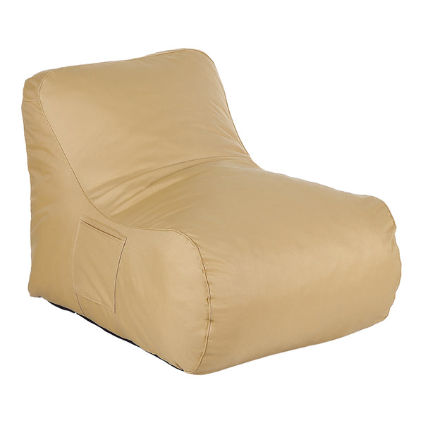 Pouf șezlong impermeabil Belogan, Textil, Bej, 73x94x65 cm