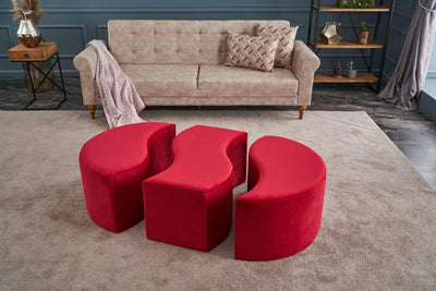 Puf Alya Puf - Red, Roșu, 120x40x80 cm
