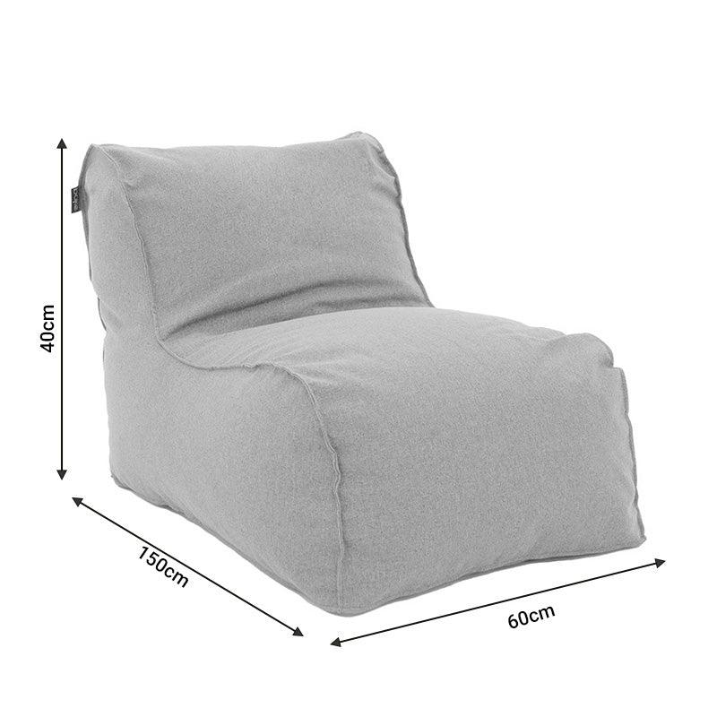 Puf Lara 100% impermeabil, Gri inchis, 150x60x40 cm, foto produs 12