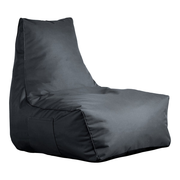 Puf șezlong impermeabil Leverian, textil, antracit, 76x82x65 cm