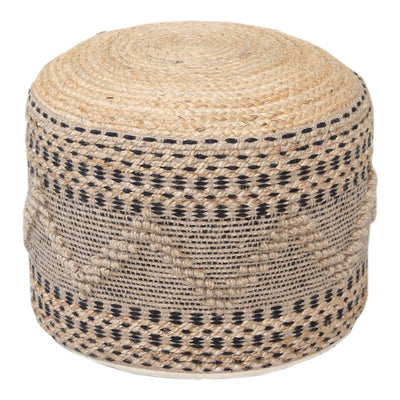 Puf-taburet Bangku, din iuta si bumbac, Natural, F45x30 cm