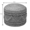 Puf-taburet Bangku, din iuta si bumbac, Natural, F, 45x30 cm, detaliu produs