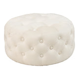 Puf taburet Ferdia catifea, crem, 59x59x28 cm