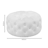 Puf taburet Ferdia catifea, crem, 59x59x28 cm