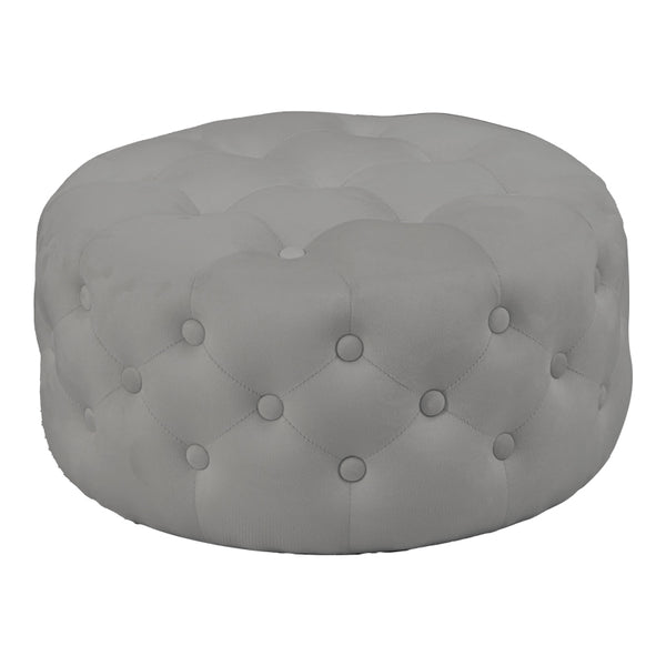 Puf taburet Ferdia catifea, gri, 59x59x28 cm