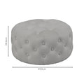 Puf taburet Ferdia catifea, gri, 59x59x28 cm, imagine suplimentara