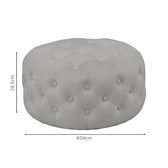 Puf taburet Ferdia catifea, gri, 59x59x28 cm, imagine suplimentara