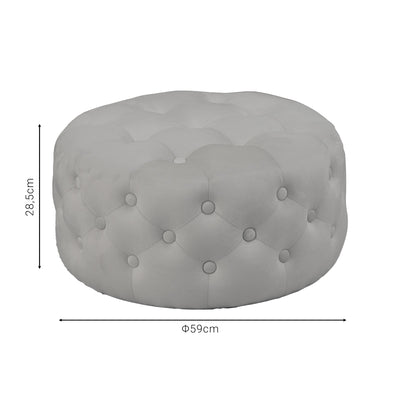 Puf taburet Ferdia catifea, gri, 59x59x28 cm, imagine suplimentara