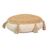 Puff scaun perna lefon, Natural-Crem, D40x8 cm, detaliu produs