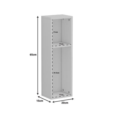 Racks Raft de perete-noptiera, alb, 20x15x65 cm, perspectiva suplimentara