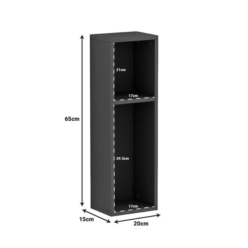Racks Raft de perete-noptiera, Gri, 20x15x65 cm