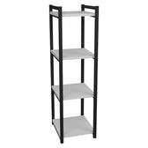 Raft De BucăTăRie Biblioteca Harvey metal negru si alb 33x28x100 cm