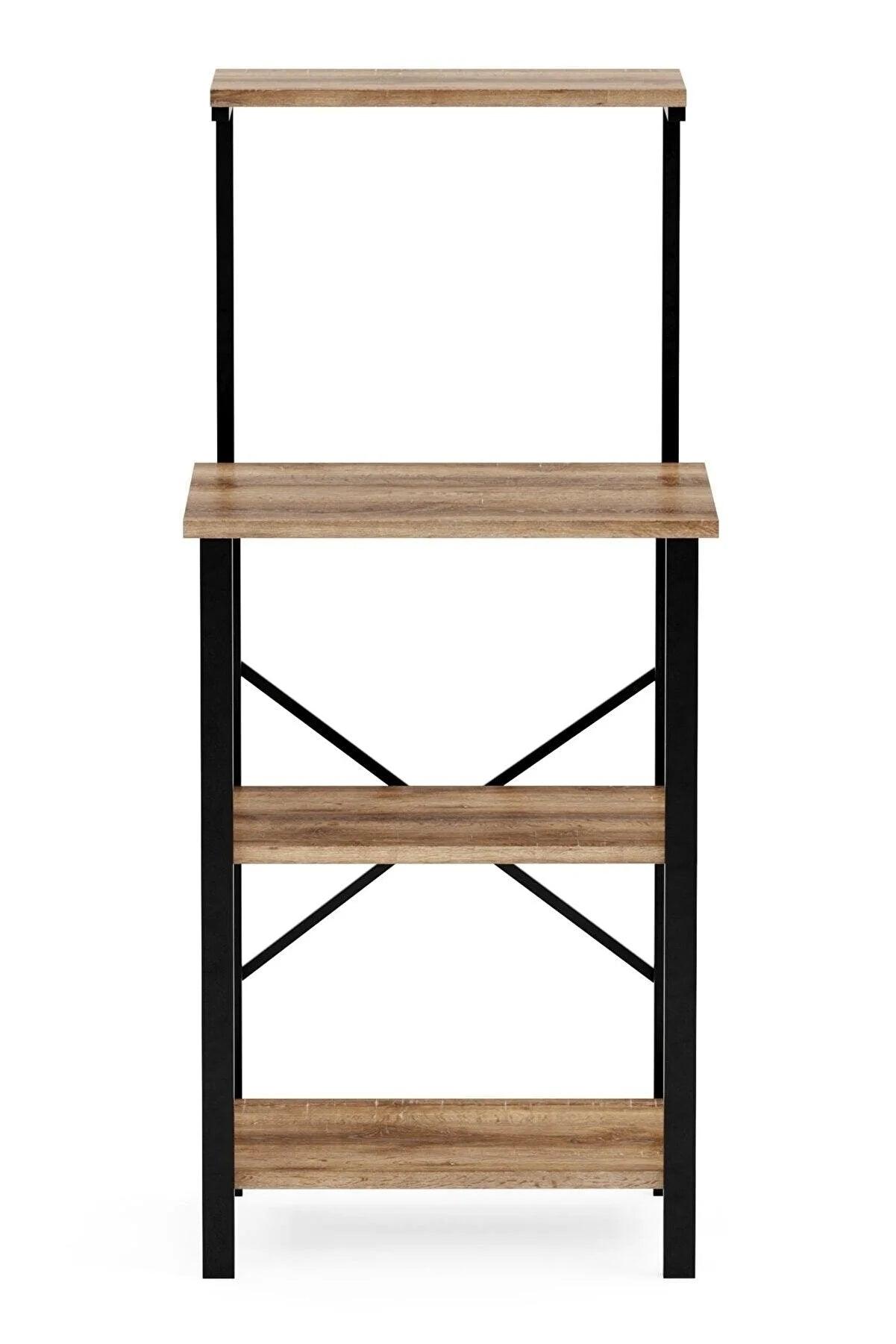 Raft Bucatarie Smart Adore, 4 rafturi, Alb, 60x128x40 cm - Natur