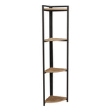 Raft colt podea Byrk stejar -negru metalic, 30x30x160 cm - Stejar