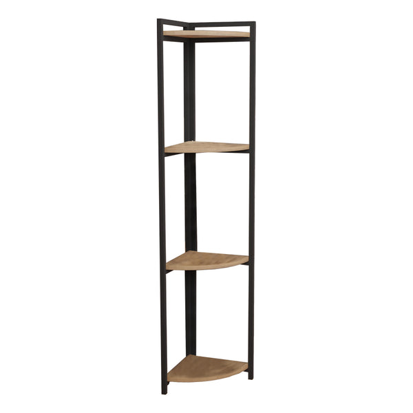 Raft colt podea Byrk stejar -negru metalic, 30x30x160 cm