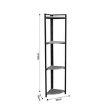 Raft colt podea Byrk stejar -negru metalic, 30x30x160 cm - Stejar
