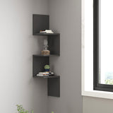 Raft coltar de perete Insta, Lemn, Stejar, 25x25x105 cm - Antracit