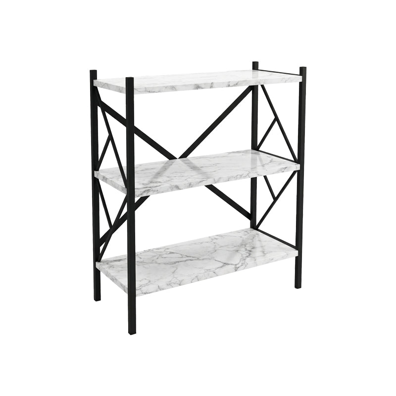 Raft de bucătărie Althea, Marble White-Negru, 60x30x90 cm