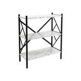 Raft de bucătărie Althea, Marble White-Negru, 60x30x90 cm