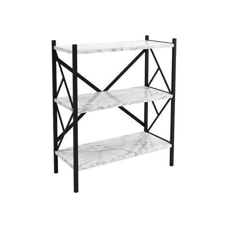 Raft de bucătărie Althea, Marble White-Negru, 60x30x90 cm