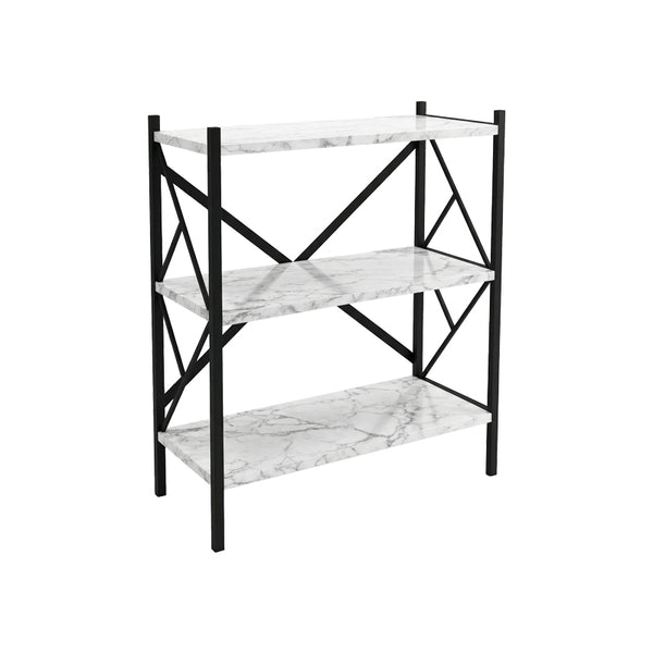 Raft de bucătărie Althea, Marble White-Negru, 60x30x90 cm