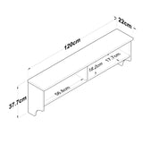Raft de bucatarie Bolu, Nuc, 120 x 38 x 22 cm