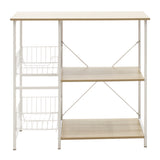 Raft de Bucatarie Noon cu, alb-Natural, 80x34x75 cm