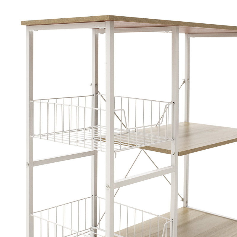 Raft de Bucatarie Noon cu, alb-Natural, 80x34x75 cm