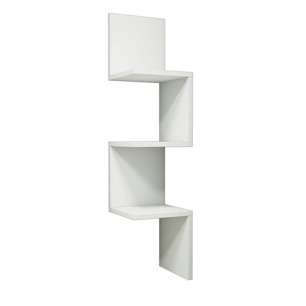 Raft de colt Insta, Alb - Nuc, 25x25x105 cm