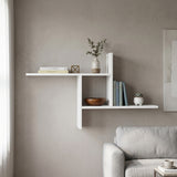 Raft de perete Adore Windmill cu 3 Compartimente, 100x50x18 cm - Alb