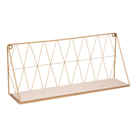 Raft de perete Anneza, metal, Natural-Auriu, 48x12x20 cm
