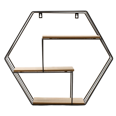 Raft de perete Azira Stejar negru 50x10x44 cm
