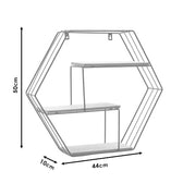 Raft de perete Azira, Stejar negru, 50x10x44 cm, perspectiva suplimentara