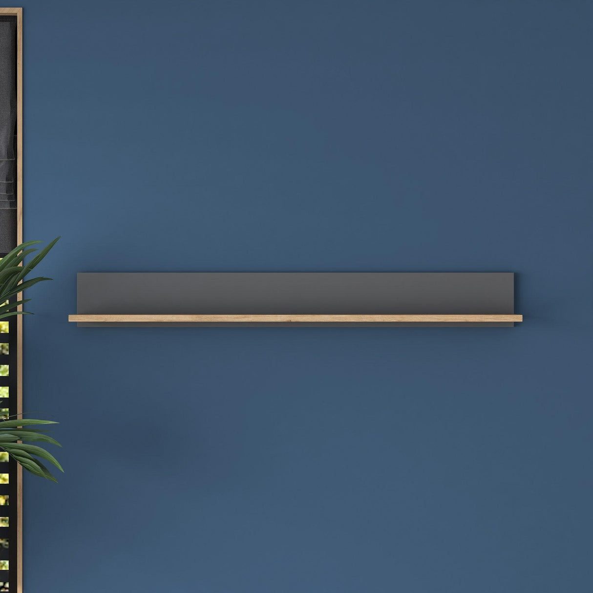 Raft de perete Bitim, Nuc, 120 x 15 x 15 cm