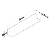 Raft de perete Claudia, Nuc, 90 x 15 x 15 cm