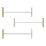 Raft de perete Mento, MDF, 76x15x24 cm - Alb-Stejar