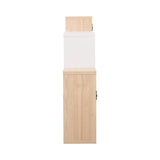 Raft de perete Beldra, Lemn, 84x15x57 cm - Natur-Alb