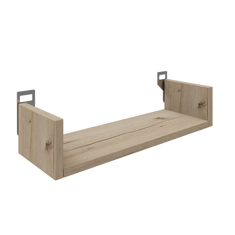 Raft de perete cu functie de depozitare Derva, Lemn de Stejar, 45x15x10 cm