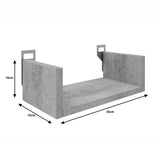 Raft de perete cu spatiu de depozitare, Derva, Lemn, Alb, 30x15x10 cm - Alb
