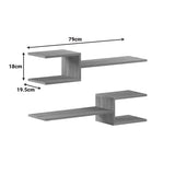 Raft de perete modern Galler, Alb, 79x19x18 cm - Stejar