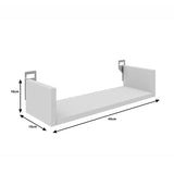 Raft de perete cu functie de depozitare Derva, Lemn de Stejar, 45x15x10 cm - Alb