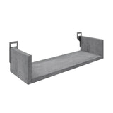 Raft de perete cu functie de depozitare Derva, Lemn de Stejar, 45x15x10 cm - Gri