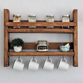 Raft de perete Drigo, nuc, 45x10x34 cm, imagine suplimentara