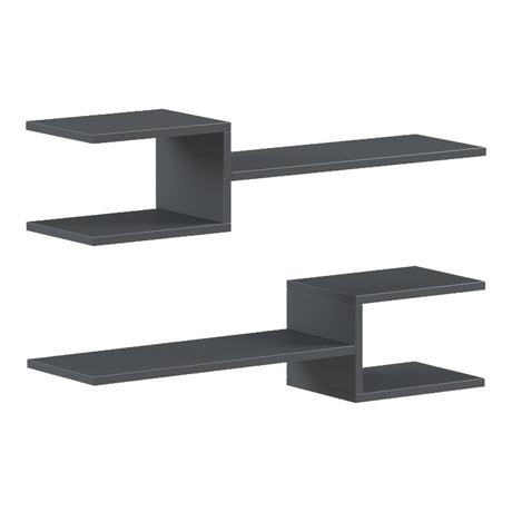 Raft de perete Galler, lemn, Antracit, 79x19x18 cm