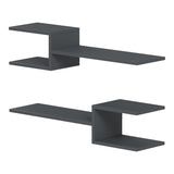Raft de perete modern Galler, Alb, 79x19x18 cm - Antracit