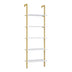 Raft de perete Harris, cu schelet metalic auriu, alb, 60x22x200 cm
