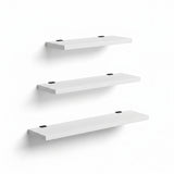 Raft de perete Leila, 3 Piese, Gri - Alb, 50x14 cm - Alb