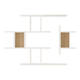 Raft de perete Ledia, MDF, 111x15x78 cm - Alb-Stejar