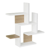 Raft de perete multifunctional Nogara, -alb, Lemn, 62x14x66 cm